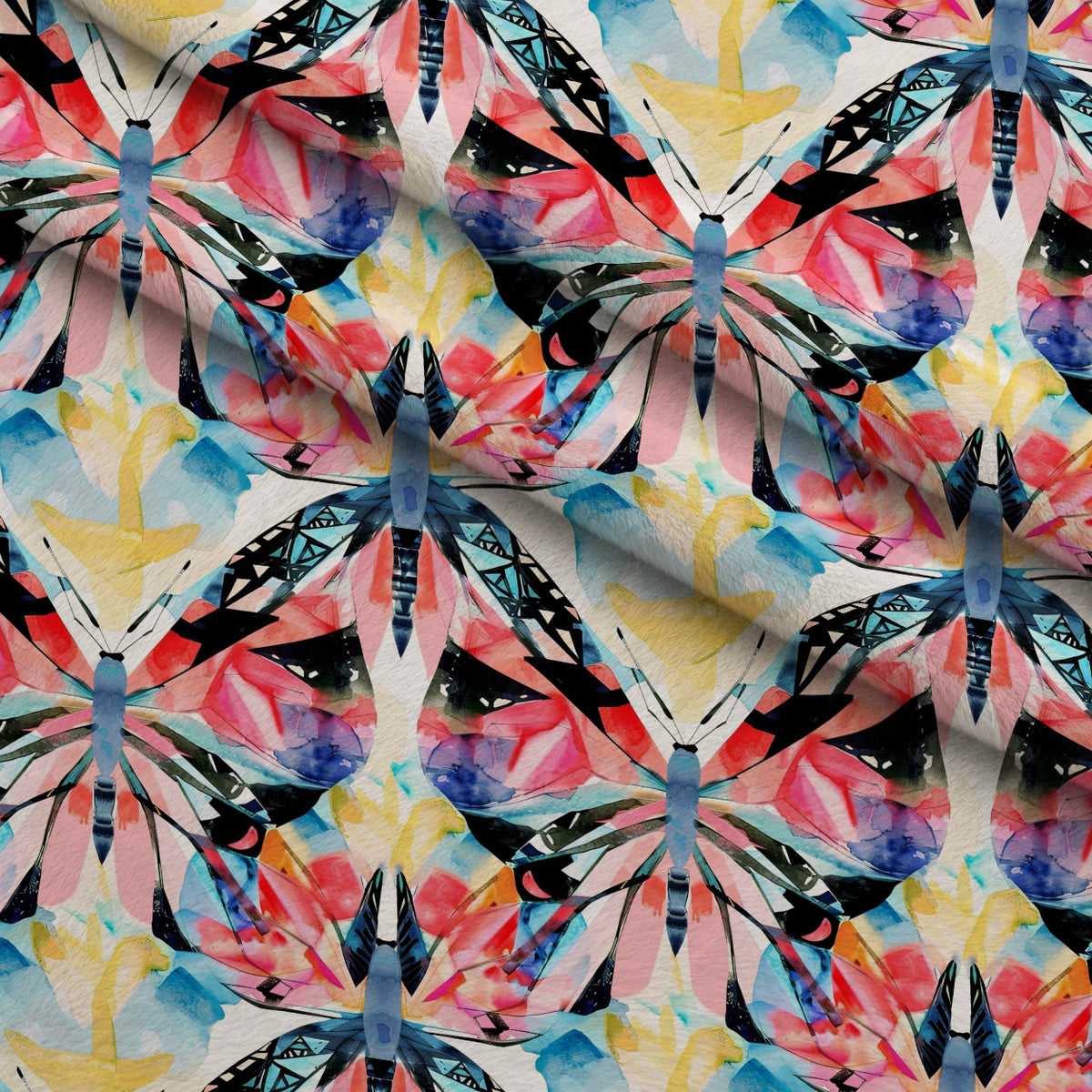 Kaleidoscope Wings Pattern 10 Minky Fabric — plush minky folded close-up preview (mv-minky-v1:lying)