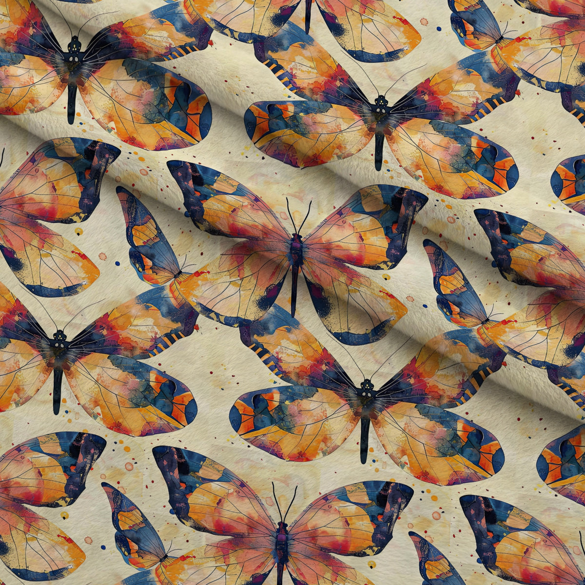 Kaleidoscope Wings Pattern 11 Minky Fabric — plush minky folded close-up preview (mv-minky-v1:lying)