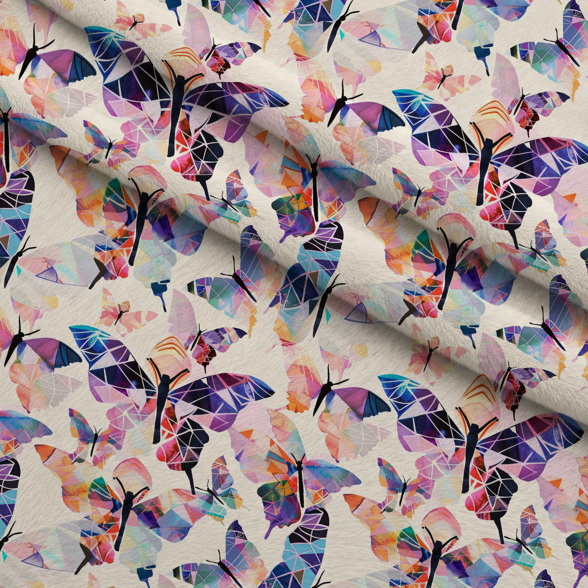 Kaleidoscope Wings Pattern 12 Minky Fabric — plush minky folded close-up preview (mv-minky-v1:lying)