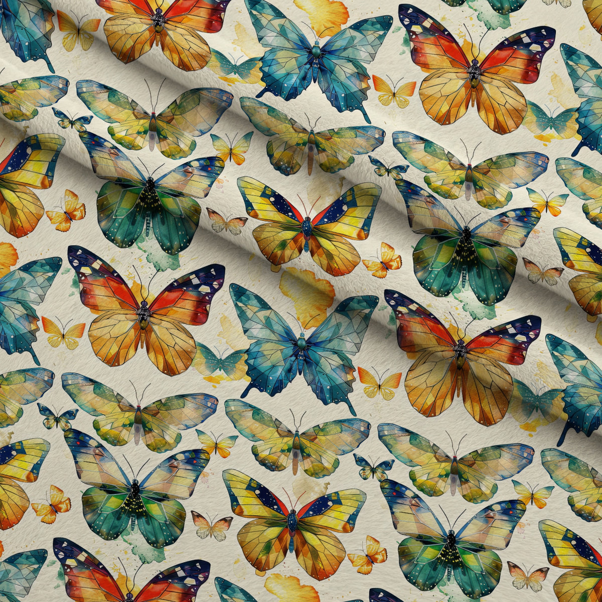 Kaleidoscope Wings Pattern 14 Minky Fabric — plush minky folded close-up preview (mv-minky-v1:lying)