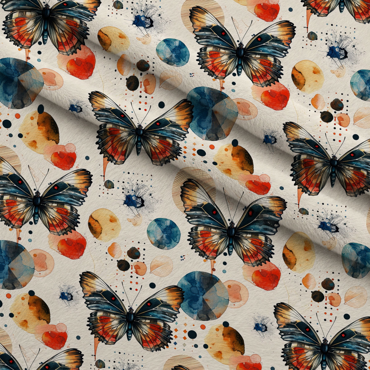 Kaleidoscope Wings Pattern 17 Minky Fabric — plush minky folded close-up preview (mv-minky-v1:lying)
