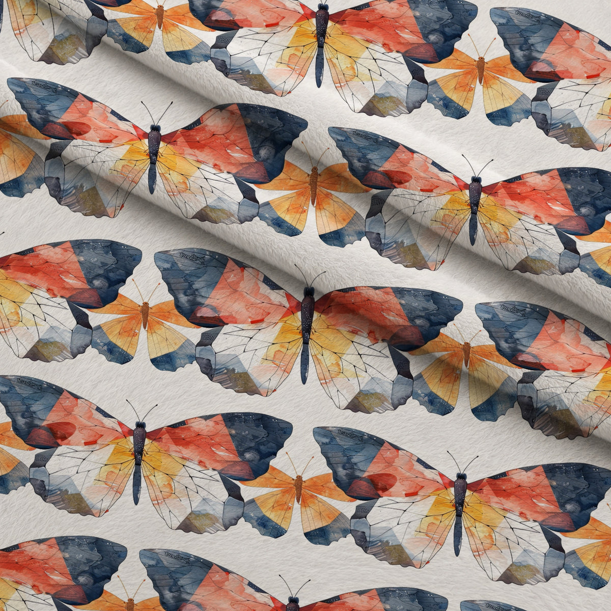 Kaleidoscope Wings Pattern 4 Minky Fabric — plush minky folded close-up preview (mv-minky-v1:lying)