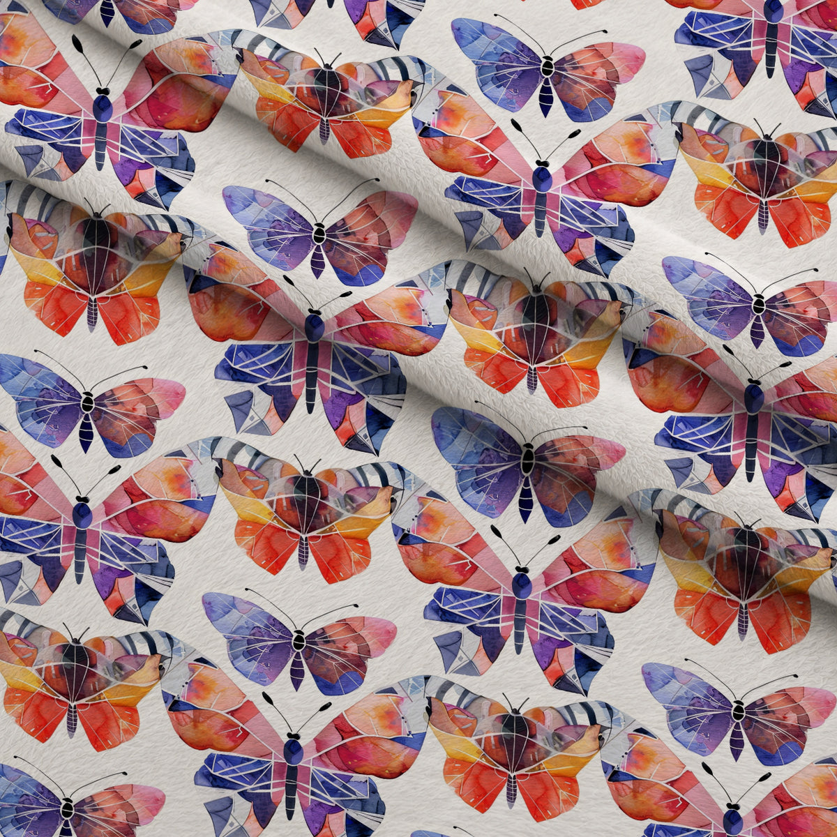 Kaleidoscope Wings Pattern 5 Minky Fabric — plush minky folded close-up preview (mv-minky-v1:lying)