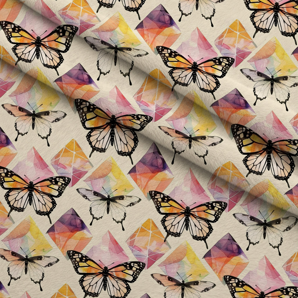 Kaleidoscope Wings Pattern 6 Minky Fabric — plush minky folded close-up preview (mv-minky-v1:lying)