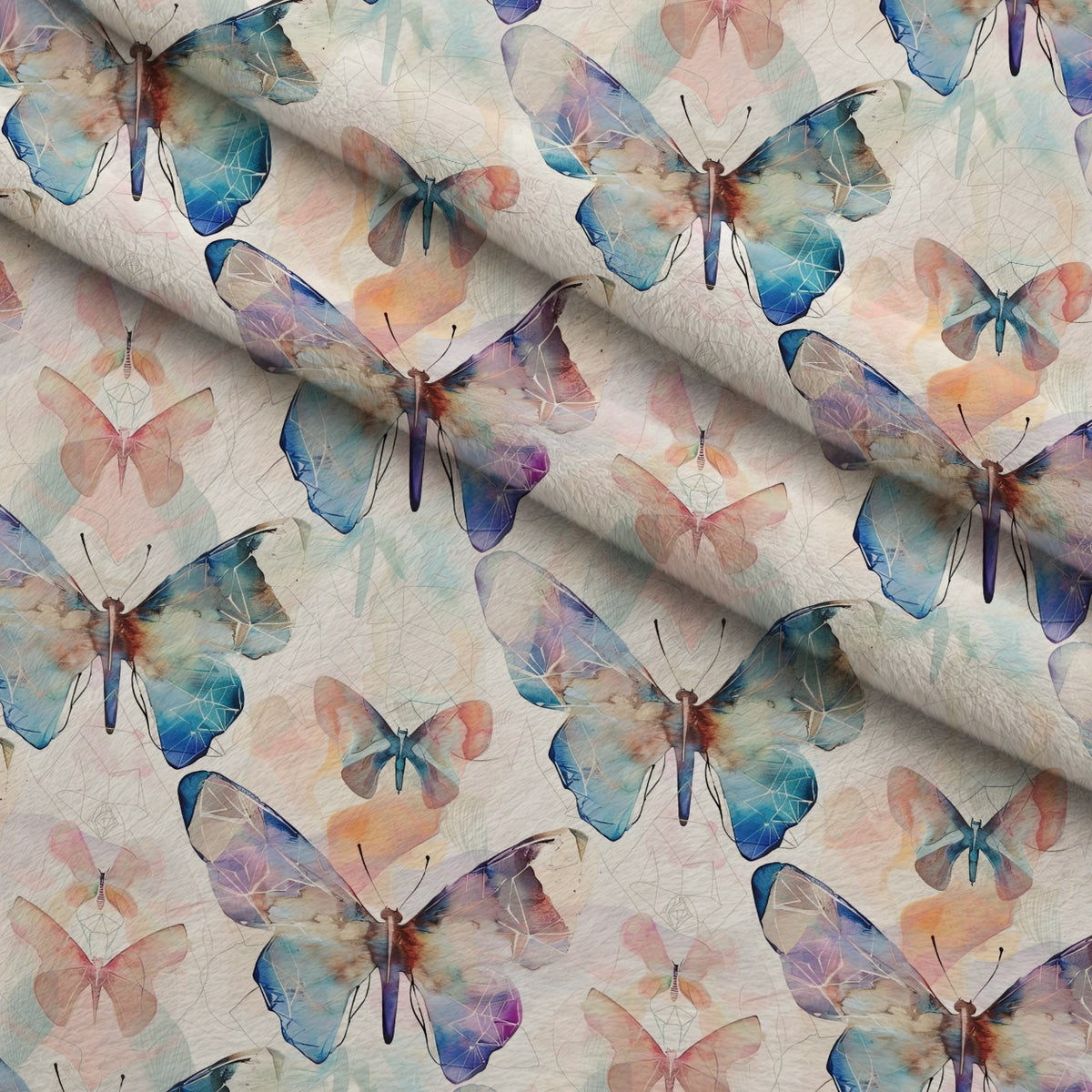 Kaleidoscope Wings Pattern 8 Minky Fabric — plush minky folded close-up preview (mv-minky-v1:lying)