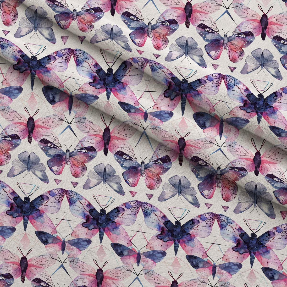 Kaleidoscope Wings Pattern 9 Minky Fabric — plush minky folded close-up preview (mv-minky-v1:lying)