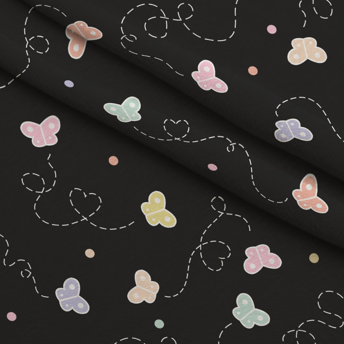 Kawaii Kitty Garden Pattern 10 Minky Fabric — plush minky folded close-up preview (mv-minky-v1:lying)