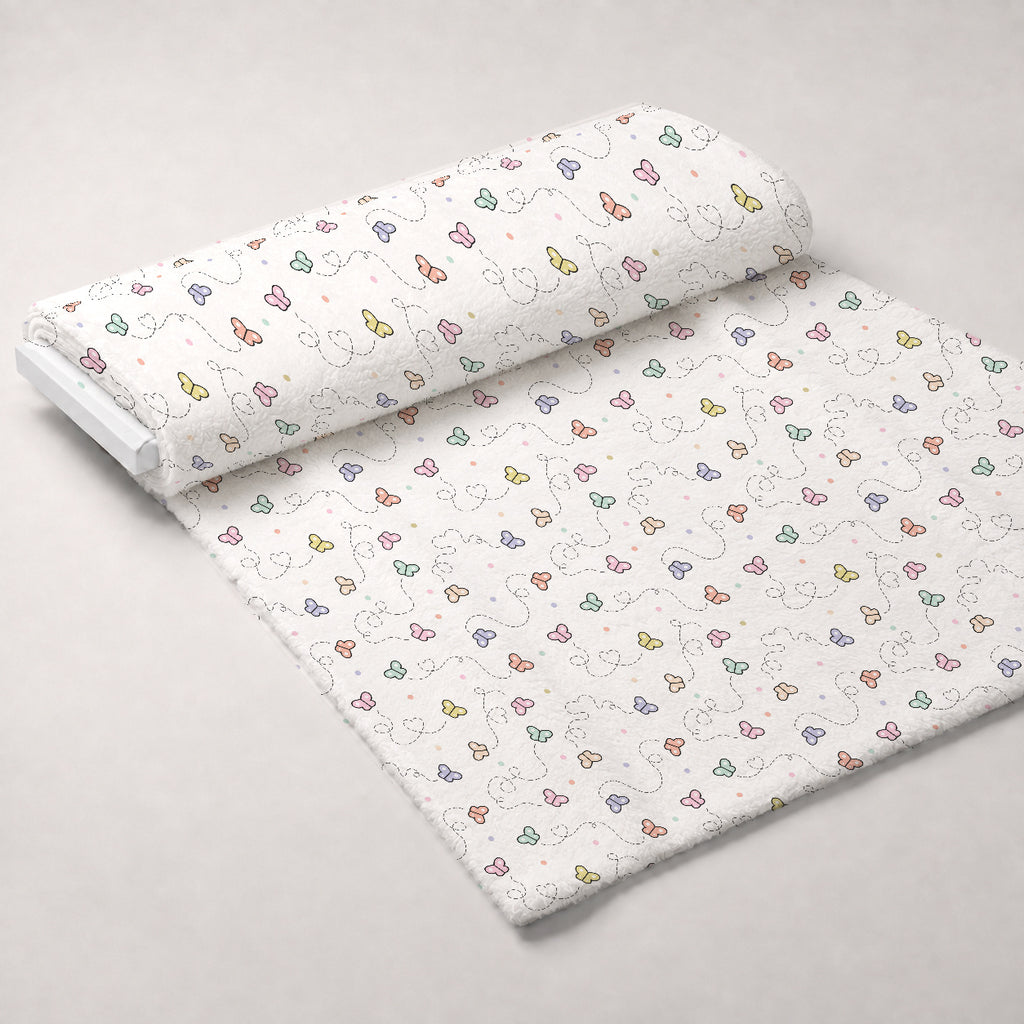 Kawaii Kitty Garden Pattern 2 Minky Fabric — plush minky unrolled bolt preview (mv-minky-v1:bolt)