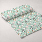 Kawaii Kitty Garden Pattern 8 Minky Fabric — plush minky unrolled bolt preview (mv-minky-v1:bolt)
