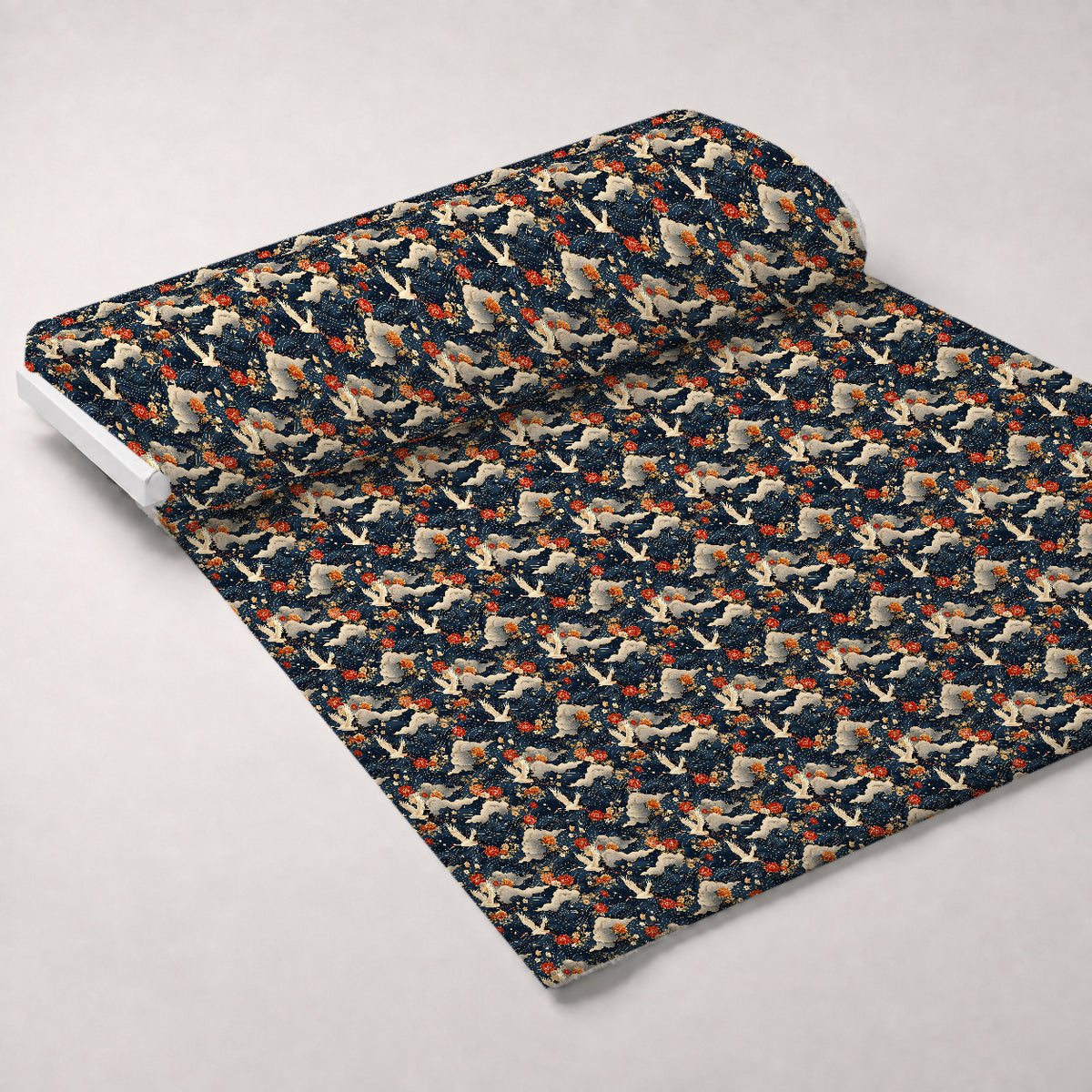 Kimono Clouds Pattern 2 Minky Fabric — plush minky unrolled bolt preview (mv-minky-v1:bolt)