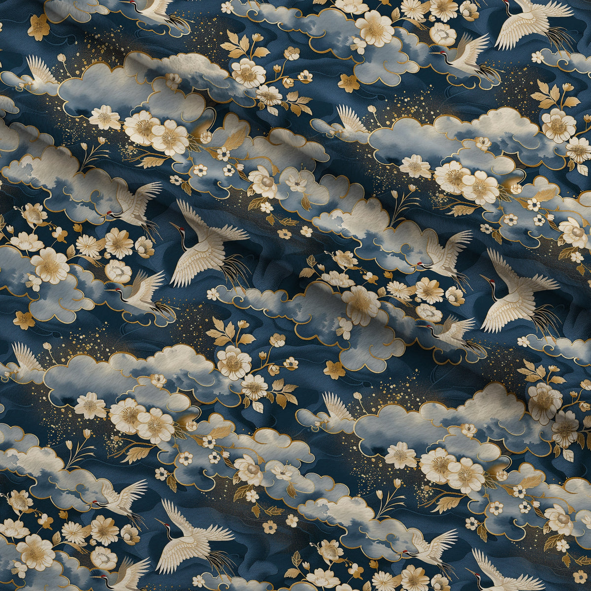 Kimono Clouds Pattern 3 Minky Fabric — plush minky folded close-up preview (mv-minky-v1:lying)