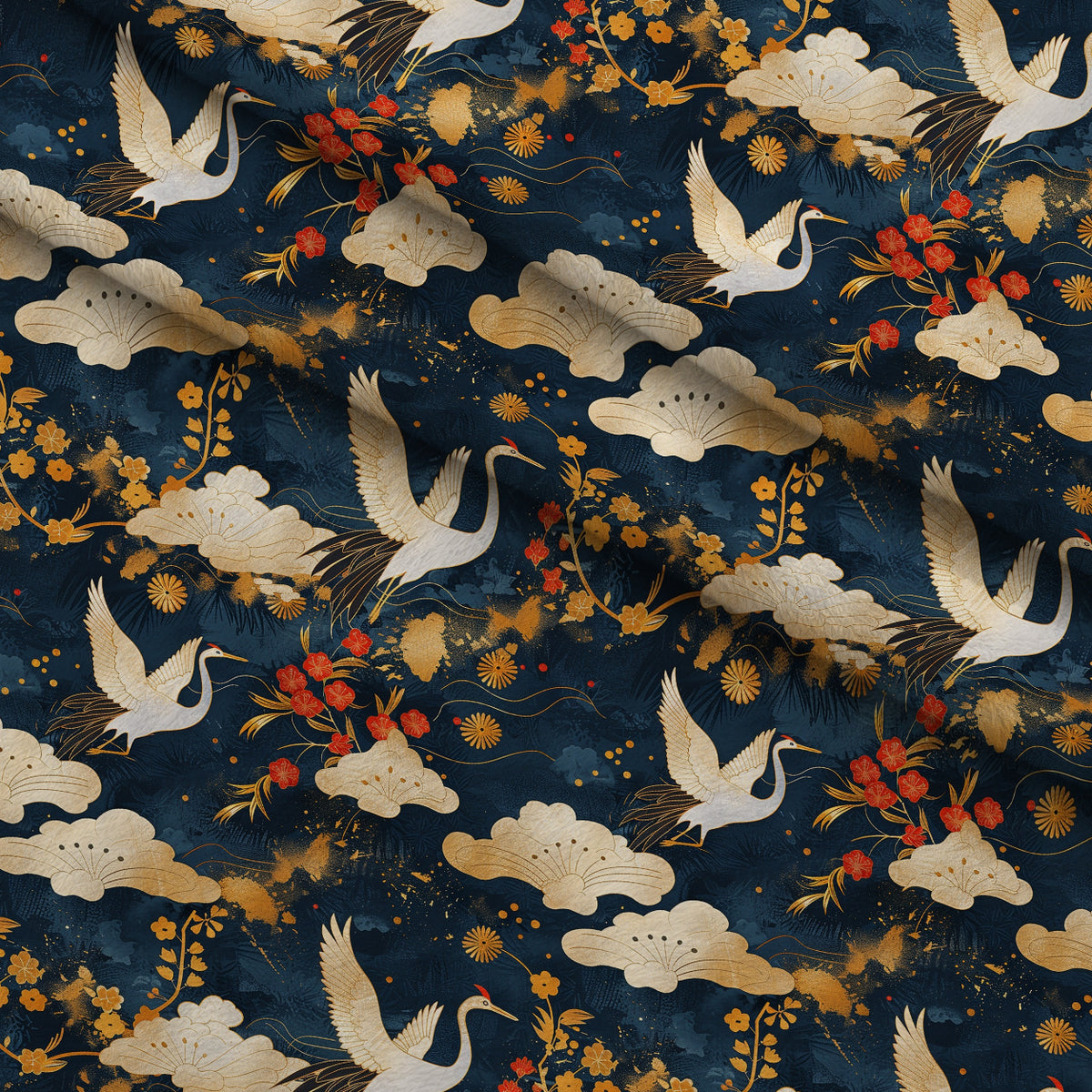 Kimono Clouds Pattern 7 Minky Fabric — plush minky folded close-up preview (mv-minky-v1:lying)