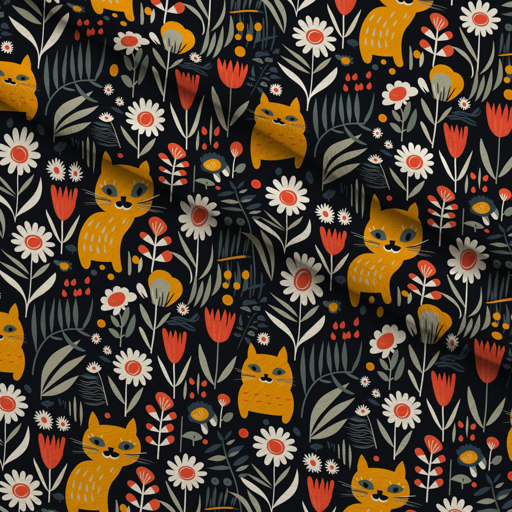 Kitten Meadow Pattern 13 Minky Fabric — plush minky folded close-up preview (mv-minky-v1:lying)