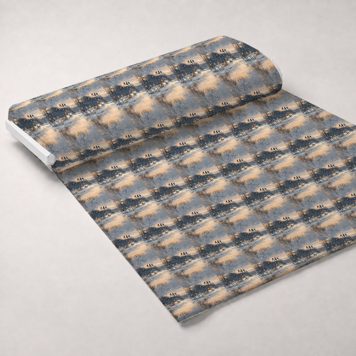 Lamplight Snowfall Pattern 1 Minky Fabric — plush minky unrolled bolt preview (mv-minky-v1:bolt)