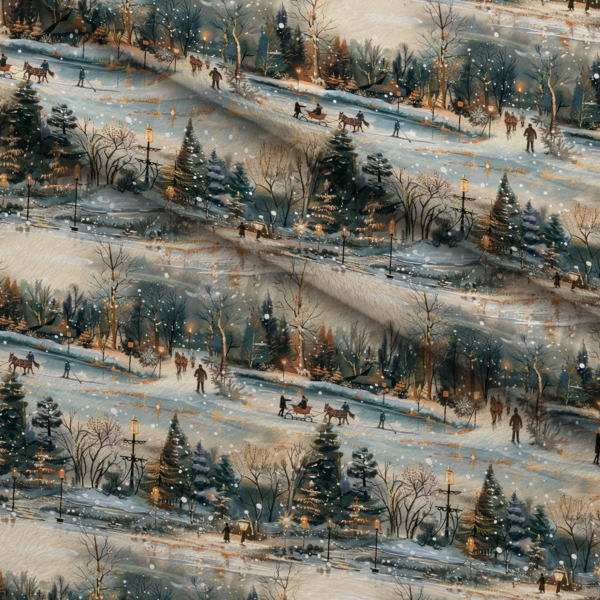 Lamplight Snowfall Pattern 10 Minky Fabric — plush minky folded close-up preview (mv-minky-v1:lying)