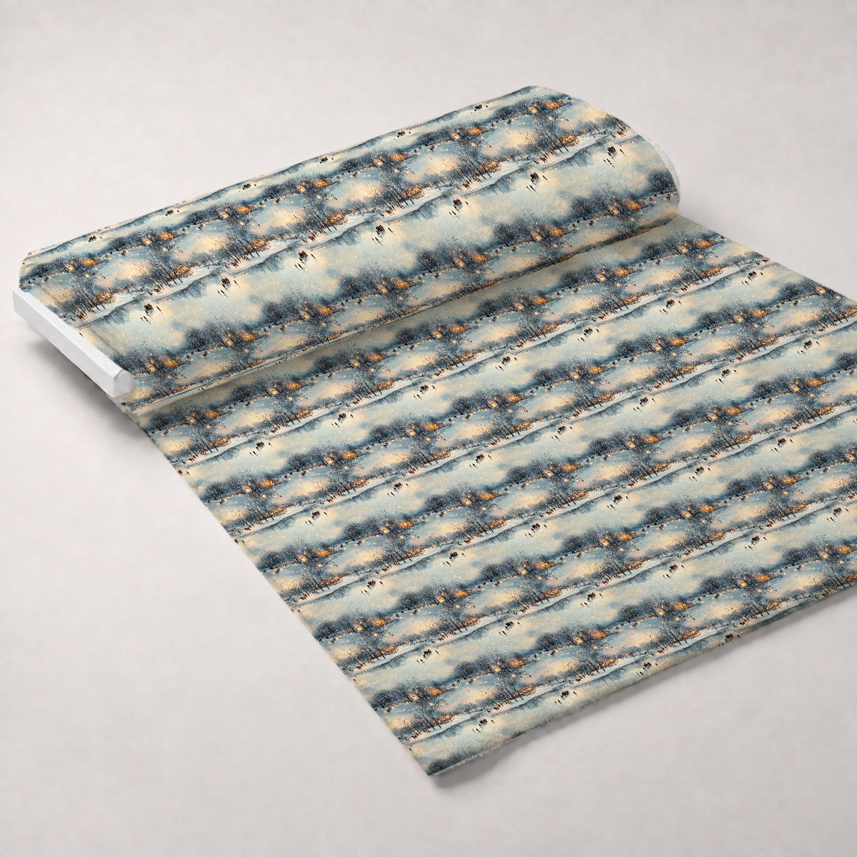 Lamplight Snowfall Pattern 13 Minky Fabric — plush minky unrolled bolt preview (mv-minky-v1:bolt)
