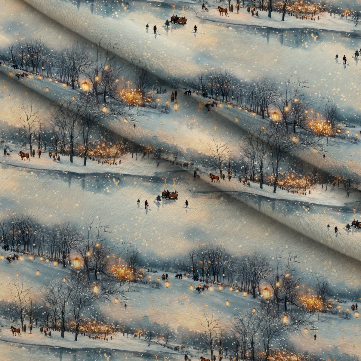 Lamplight Snowfall Pattern 13 Minky Fabric — plush minky folded close-up preview (mv-minky-v1:lying)