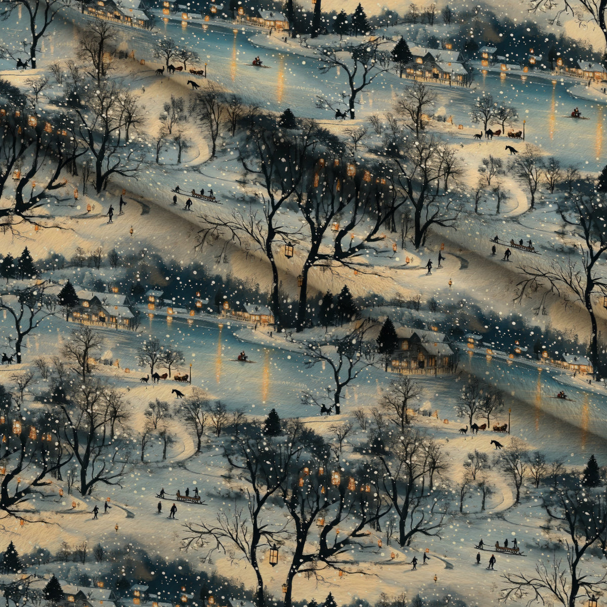 Lamplight Snowfall Pattern 14 Minky Fabric — plush minky folded close-up preview (mv-minky-v1:lying)