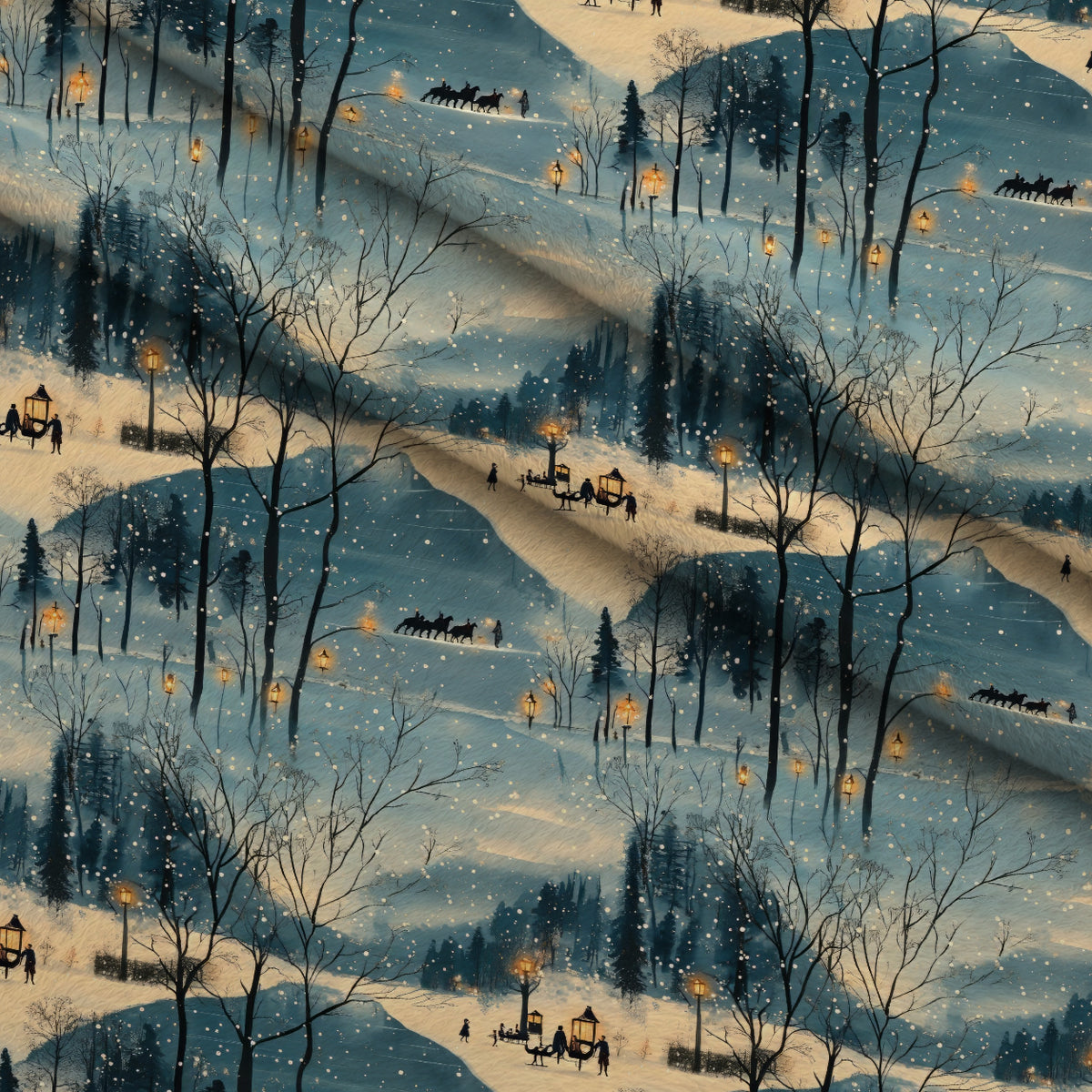 Lamplight Snowfall Pattern 15 Minky Fabric — plush minky folded close-up preview (mv-minky-v1:lying)