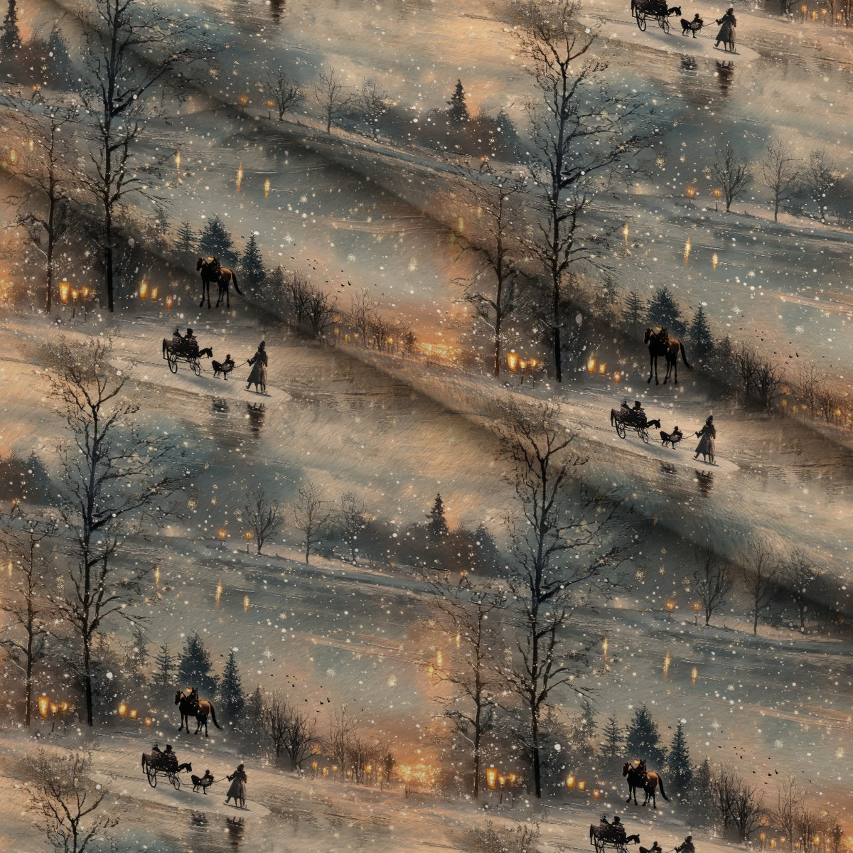 Lamplight Snowfall Pattern 16 Minky Fabric — plush minky folded close-up preview (mv-minky-v1:lying)