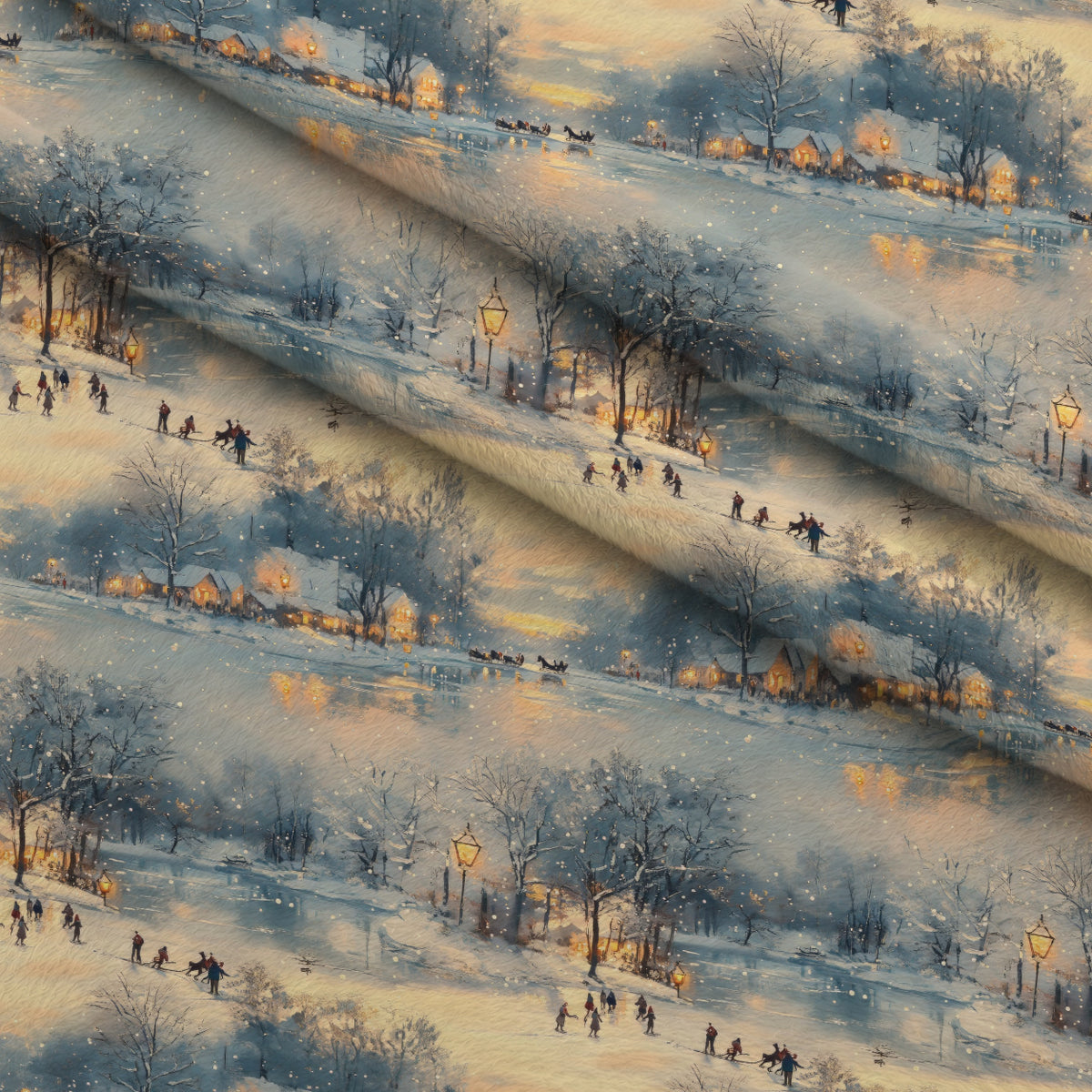 Lamplight Snowfall Pattern 17 Minky Fabric — plush minky folded close-up preview (mv-minky-v1:lying)