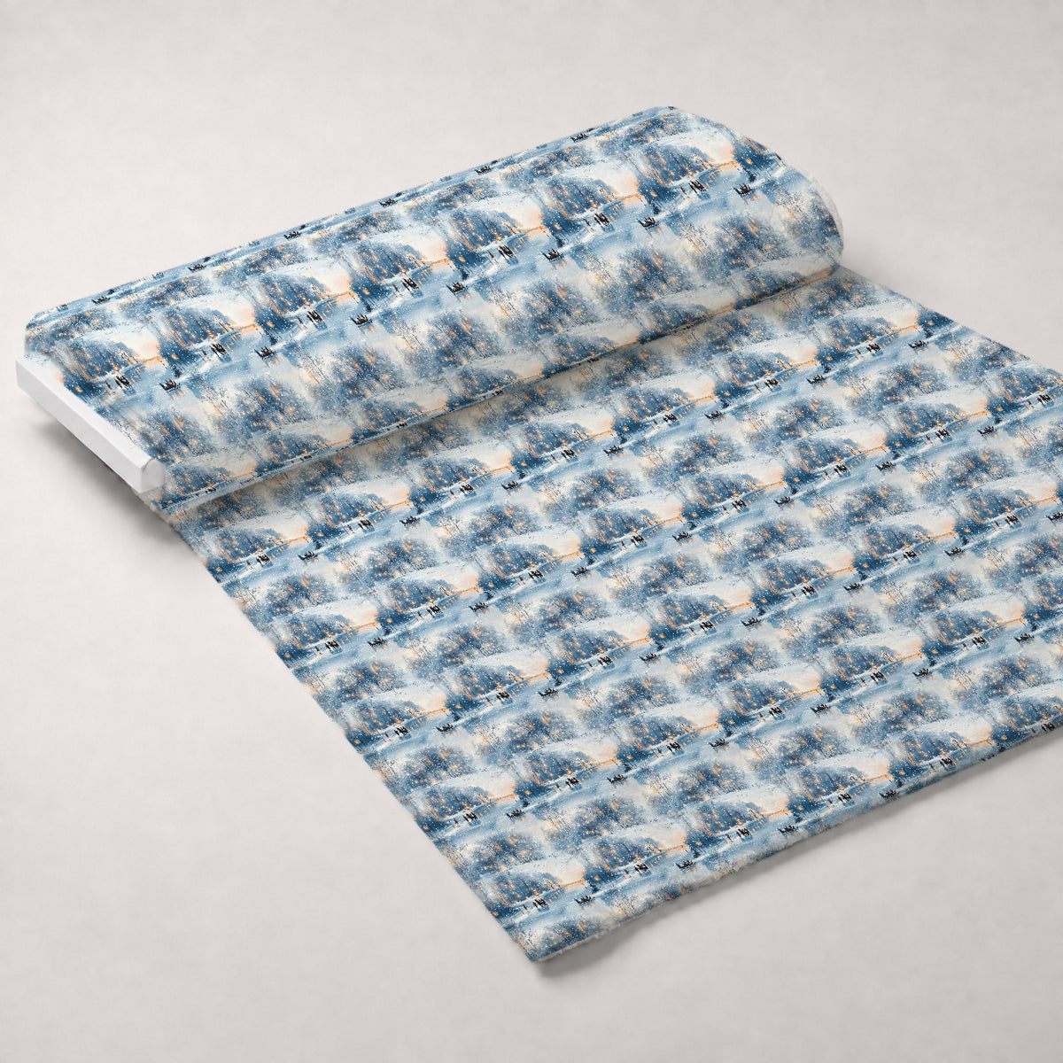 Lamplight Snowfall Pattern 18 Minky Fabric — plush minky unrolled bolt preview (mv-minky-v1:bolt)