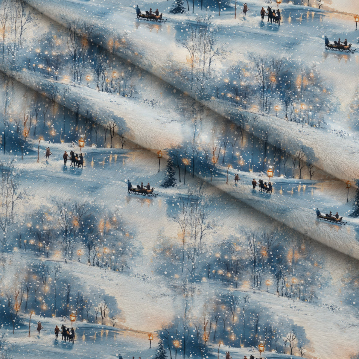 Lamplight Snowfall Pattern 18 Minky Fabric — plush minky folded close-up preview (mv-minky-v1:lying)