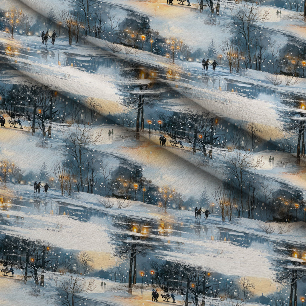 Lamplight Snowfall Pattern 19 Minky Fabric — plush minky folded close-up preview (mv-minky-v1:lying)
