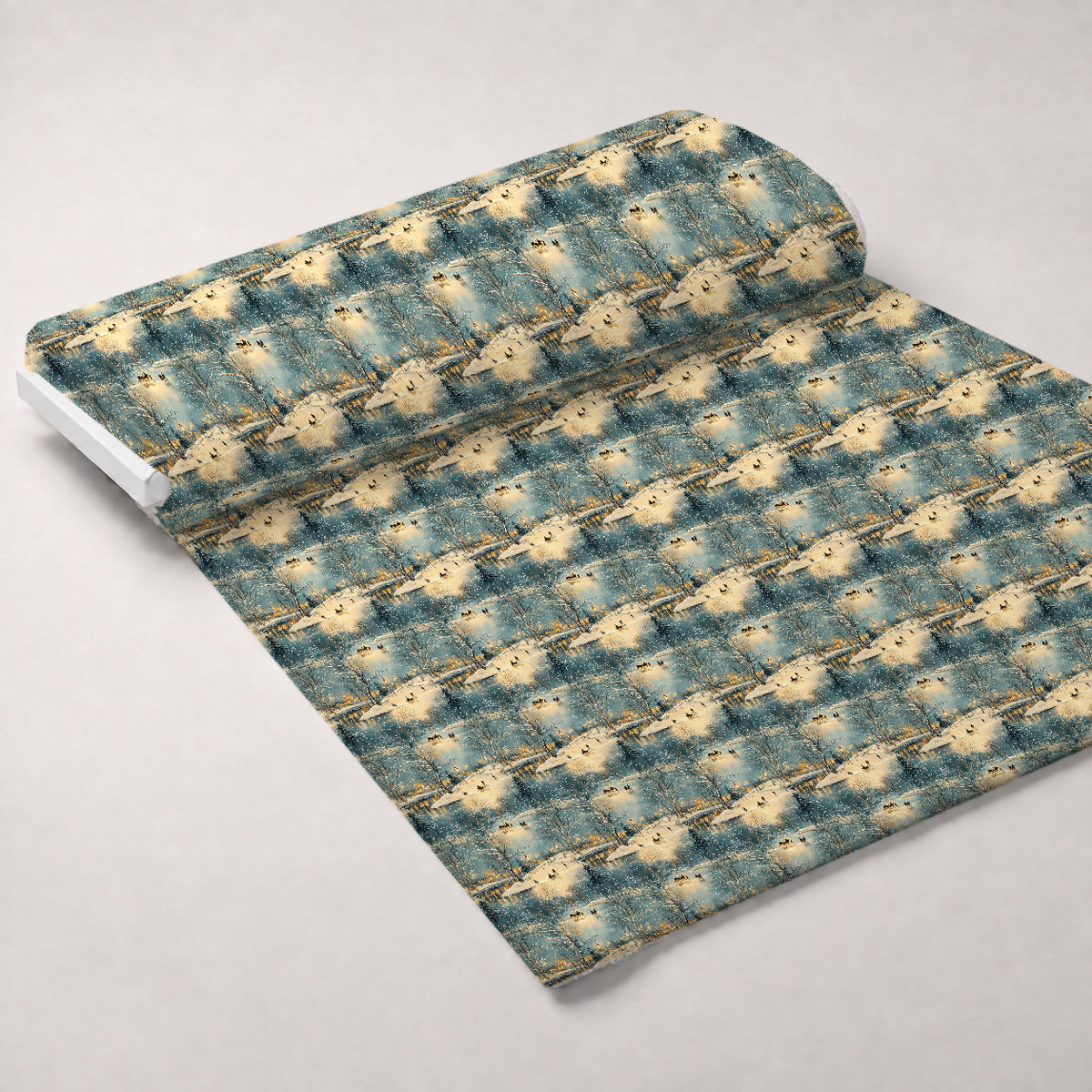 Lamplight Snowfall Pattern 3 Minky Fabric — plush minky unrolled bolt preview (mv-minky-v1:bolt)
