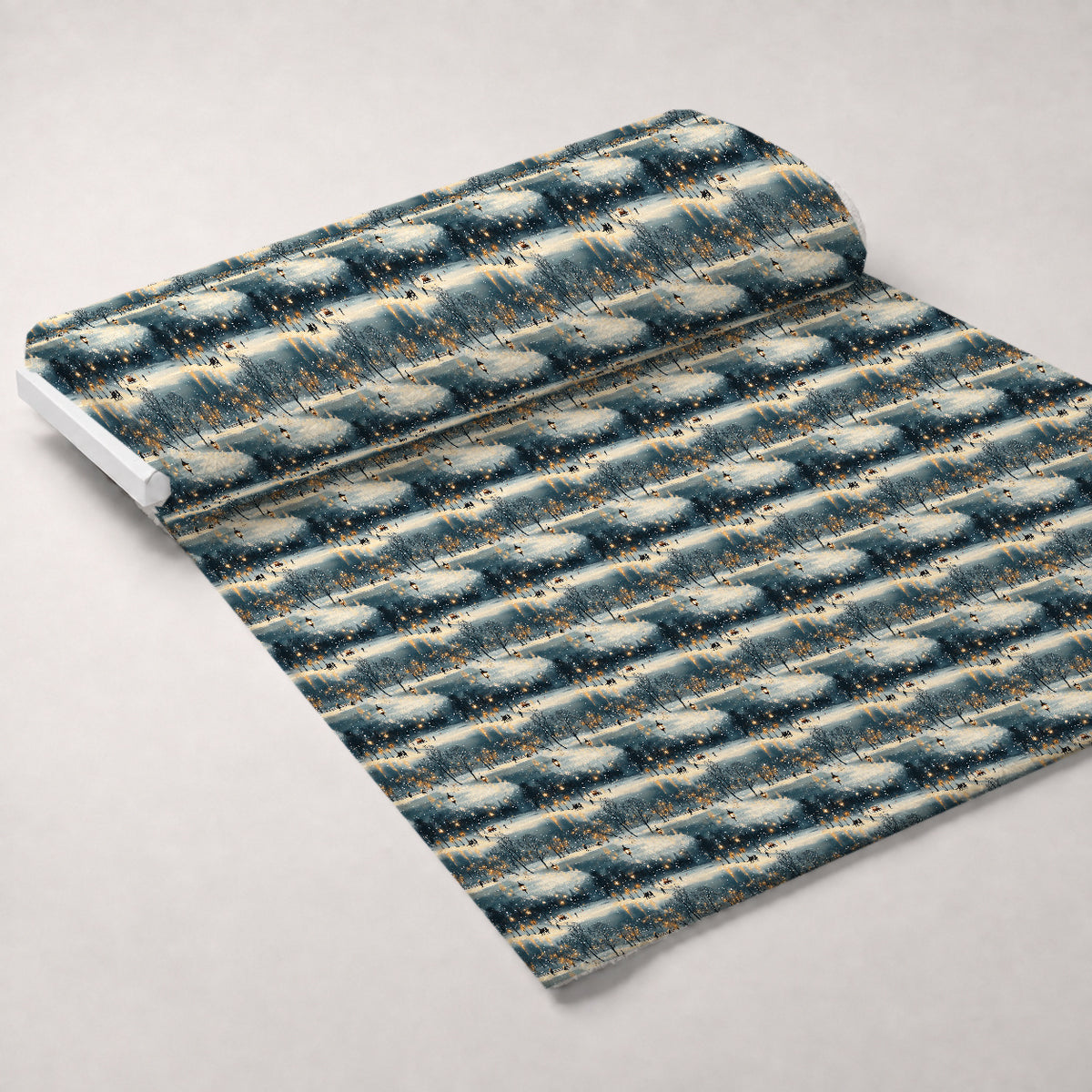 Lamplight Snowfall Pattern 4 Minky Fabric — plush minky unrolled bolt preview (mv-minky-v1:bolt)