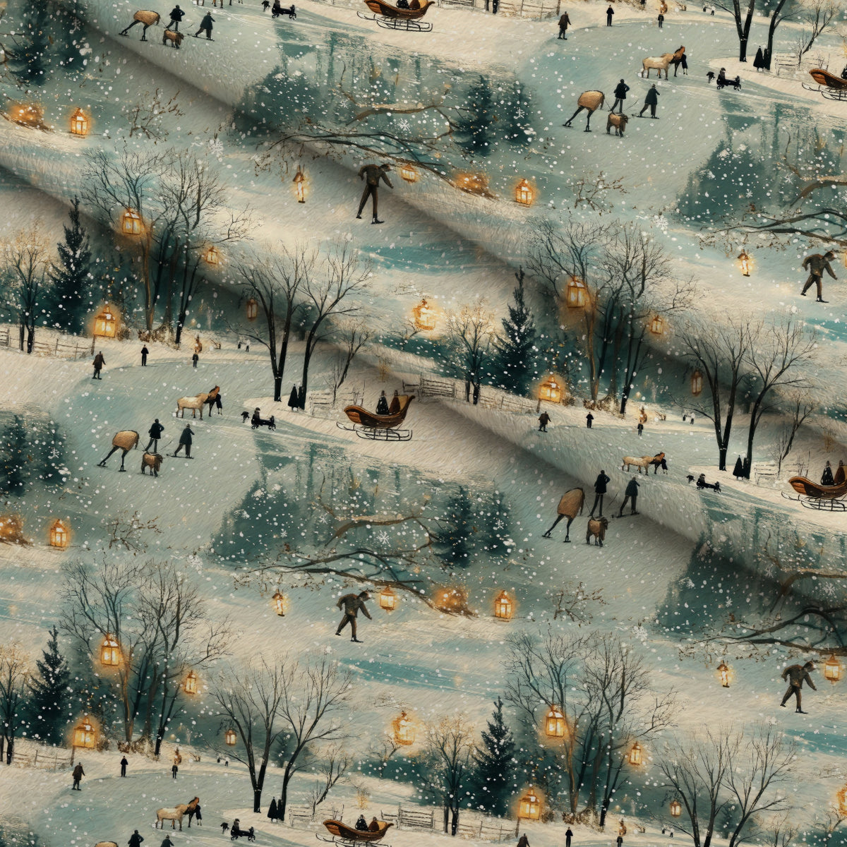 Lamplight Snowfall Pattern 6 Minky Fabric — plush minky folded close-up preview (mv-minky-v1:lying)