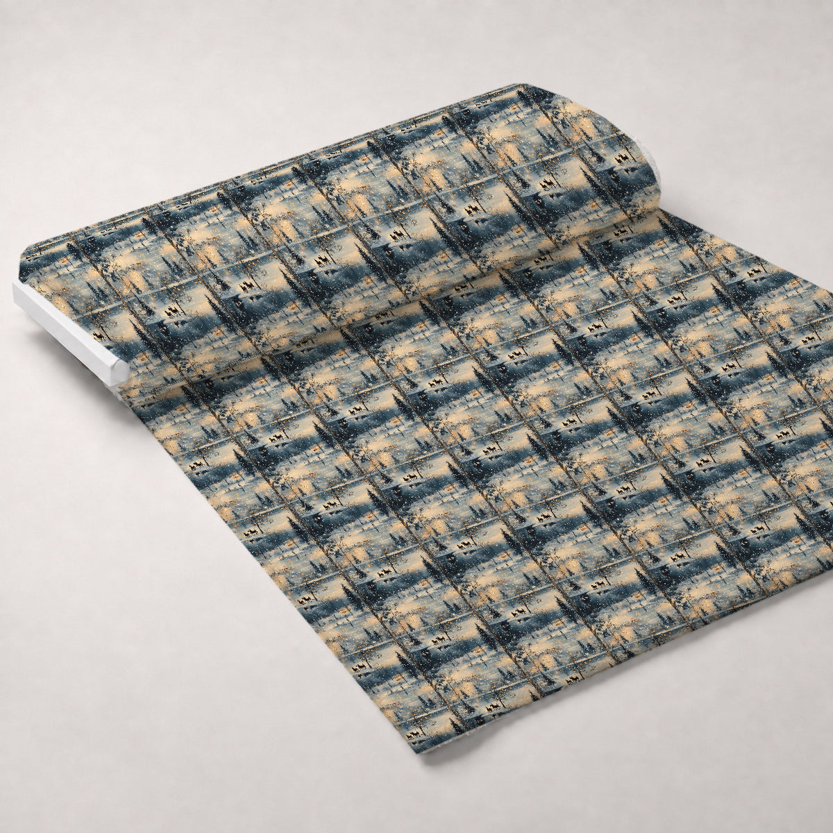 Lamplight Snowfall Pattern 7 Minky Fabric — plush minky unrolled bolt preview (mv-minky-v1:bolt)