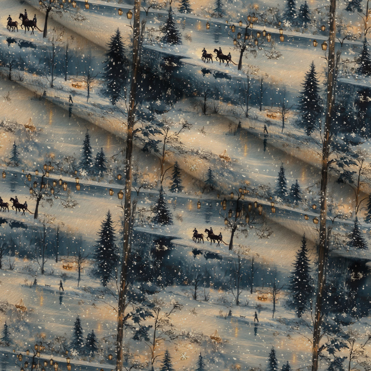Lamplight Snowfall Pattern 7 Minky Fabric — plush minky folded close-up preview (mv-minky-v1:lying)