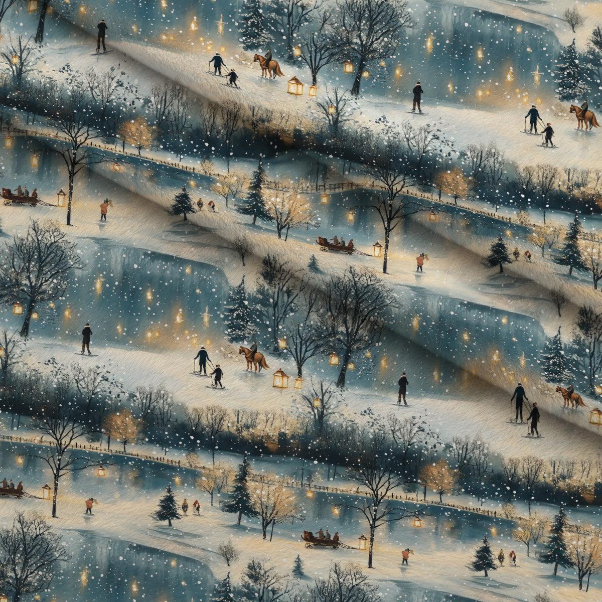 Lamplight Snowfall Pattern 8 Minky Fabric — plush minky folded close-up preview (mv-minky-v1:lying)