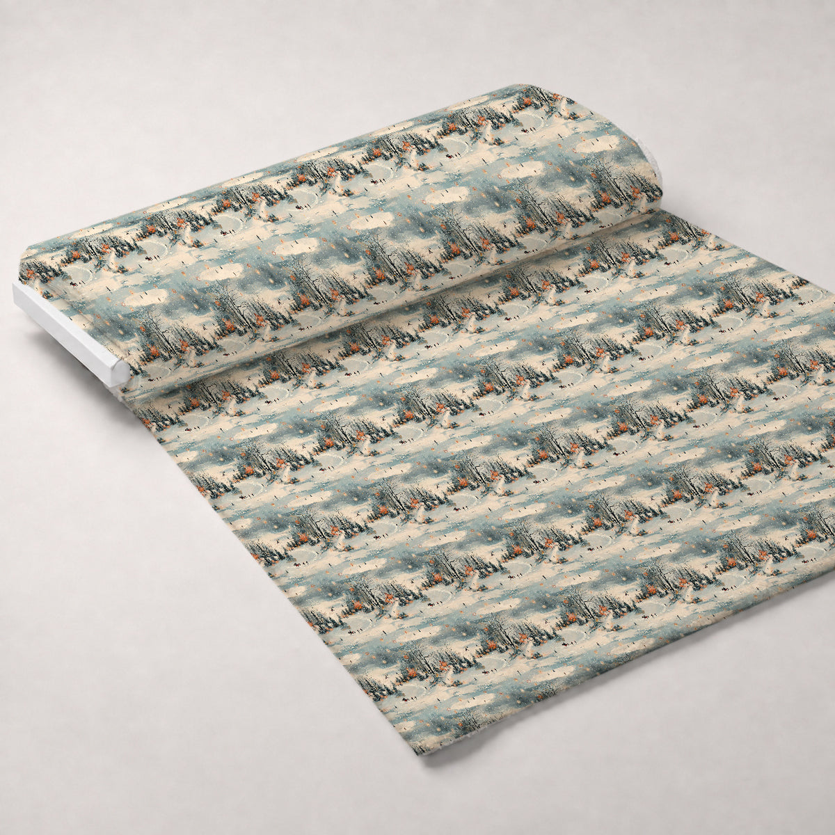 Lamplight Snowfall Pattern 9 Minky Fabric — plush minky unrolled bolt preview (mv-minky-v1:bolt)