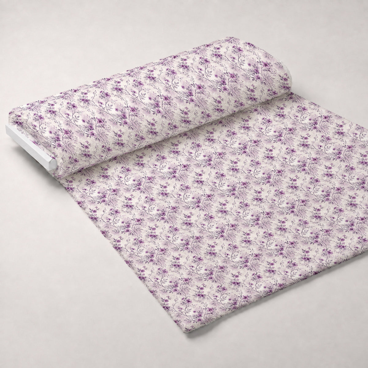 Lavender Vintage Cottagecore Pattern 6 Minky Fabric — plush minky unrolled bolt preview (mv-minky-v1:bolt)