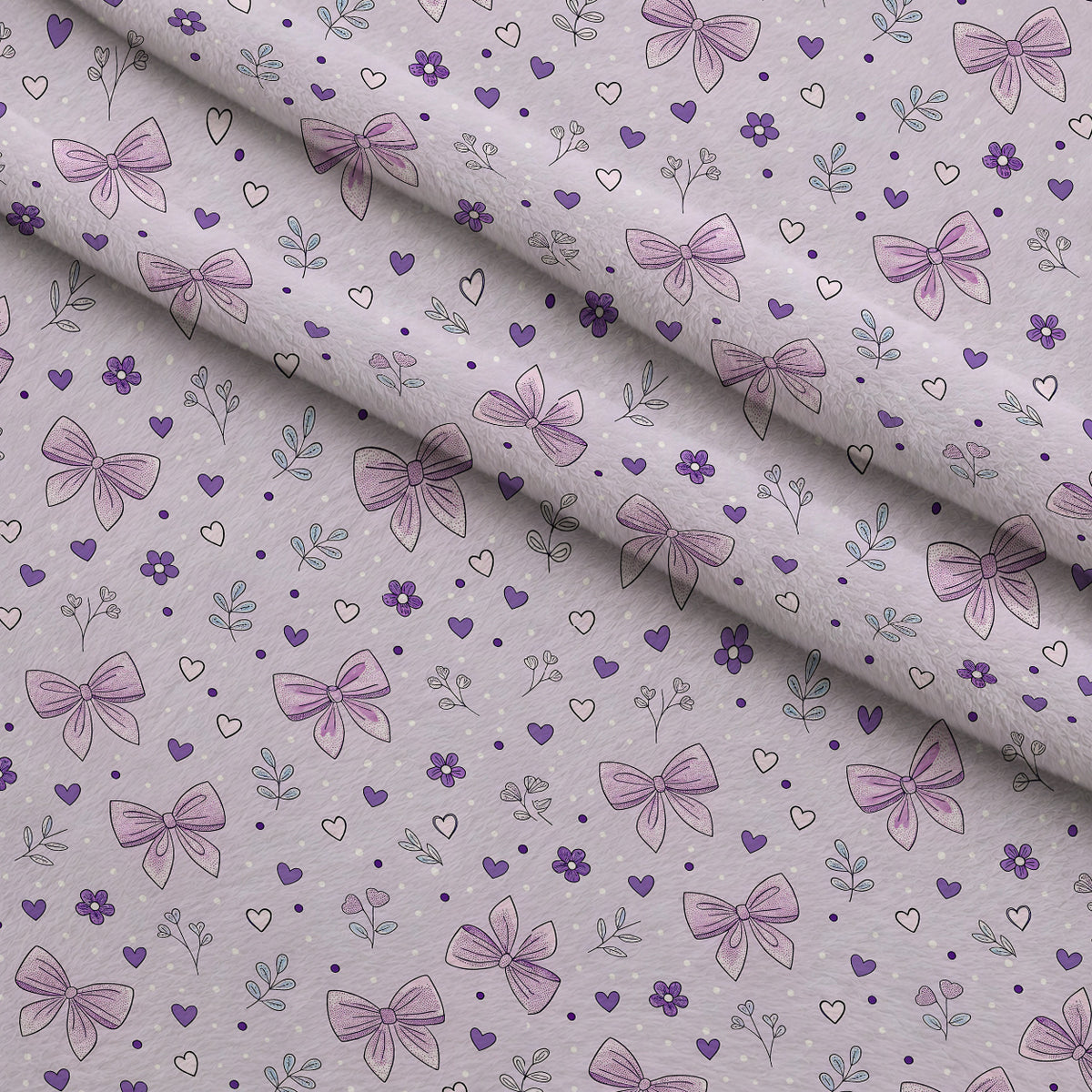 Lilac Ribbon Trellis Pattern 13 Minky Fabric — plush minky folded close-up preview (mv-minky-v1:lying)