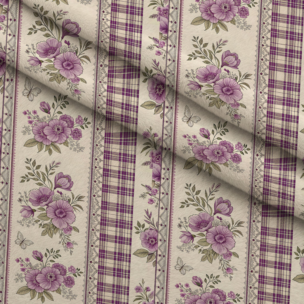 Lilac Ribbon Trellis Pattern 19 Minky Fabric — plush minky folded close-up preview (mv-minky-v1:lying)