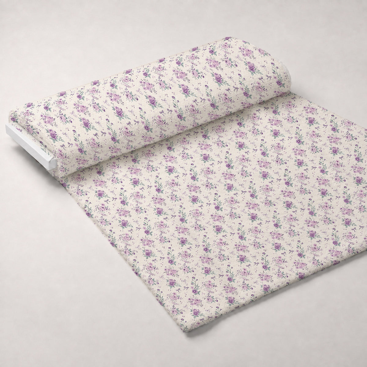 Lilac Ribbon Trellis Pattern 3 Minky Fabric — plush minky unrolled bolt preview (mv-minky-v1:bolt)