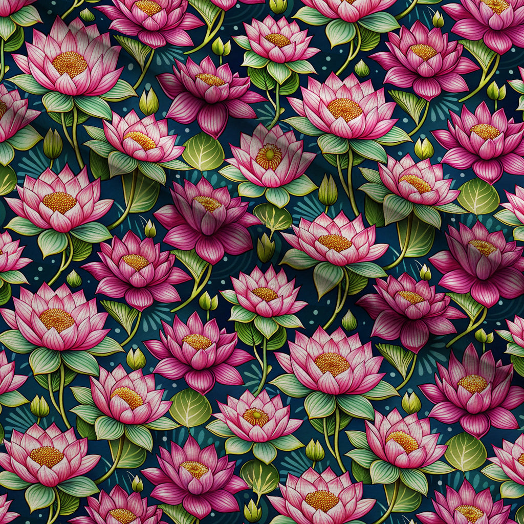 Lily Pond Serenity Pattern 4 Minky Fabric — plush minky folded close-up preview (mv-minky-v1:lying)