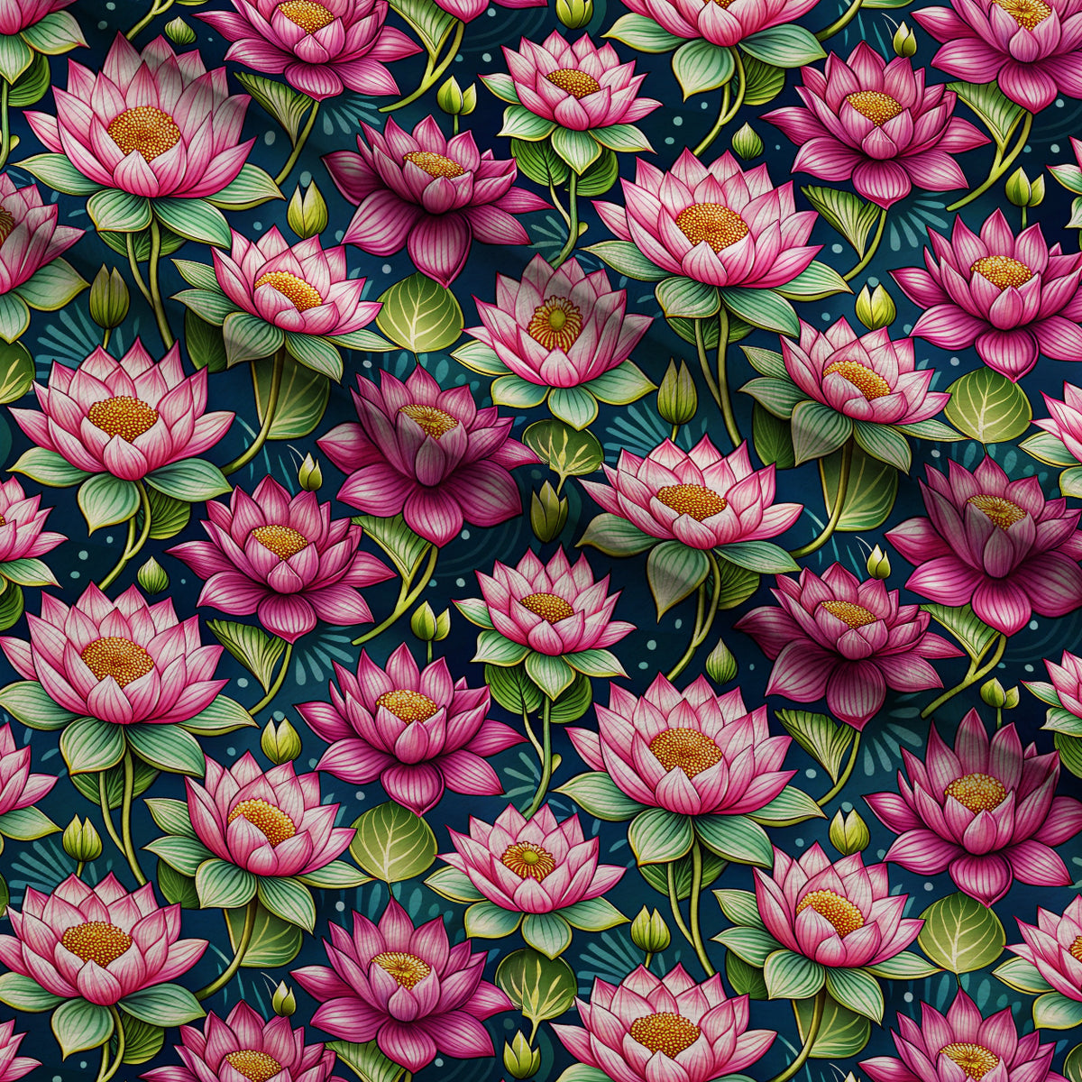 Lily Pond Serenity Pattern 4 Minky Fabric — plush minky folded close-up preview (mv-minky-v1:lying)