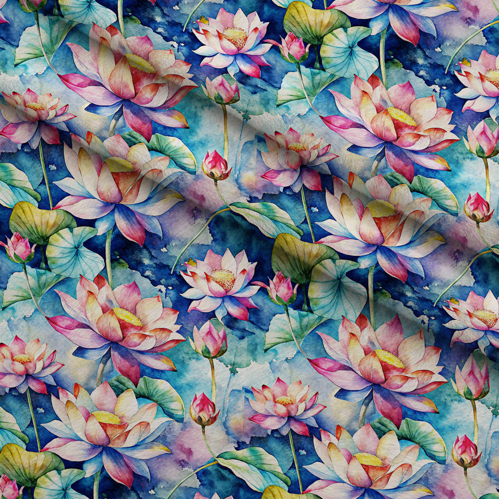 Lily Pond Serenity Pattern 9 Minky Fabric — plush minky folded close-up preview (mv-minky-v1:lying)