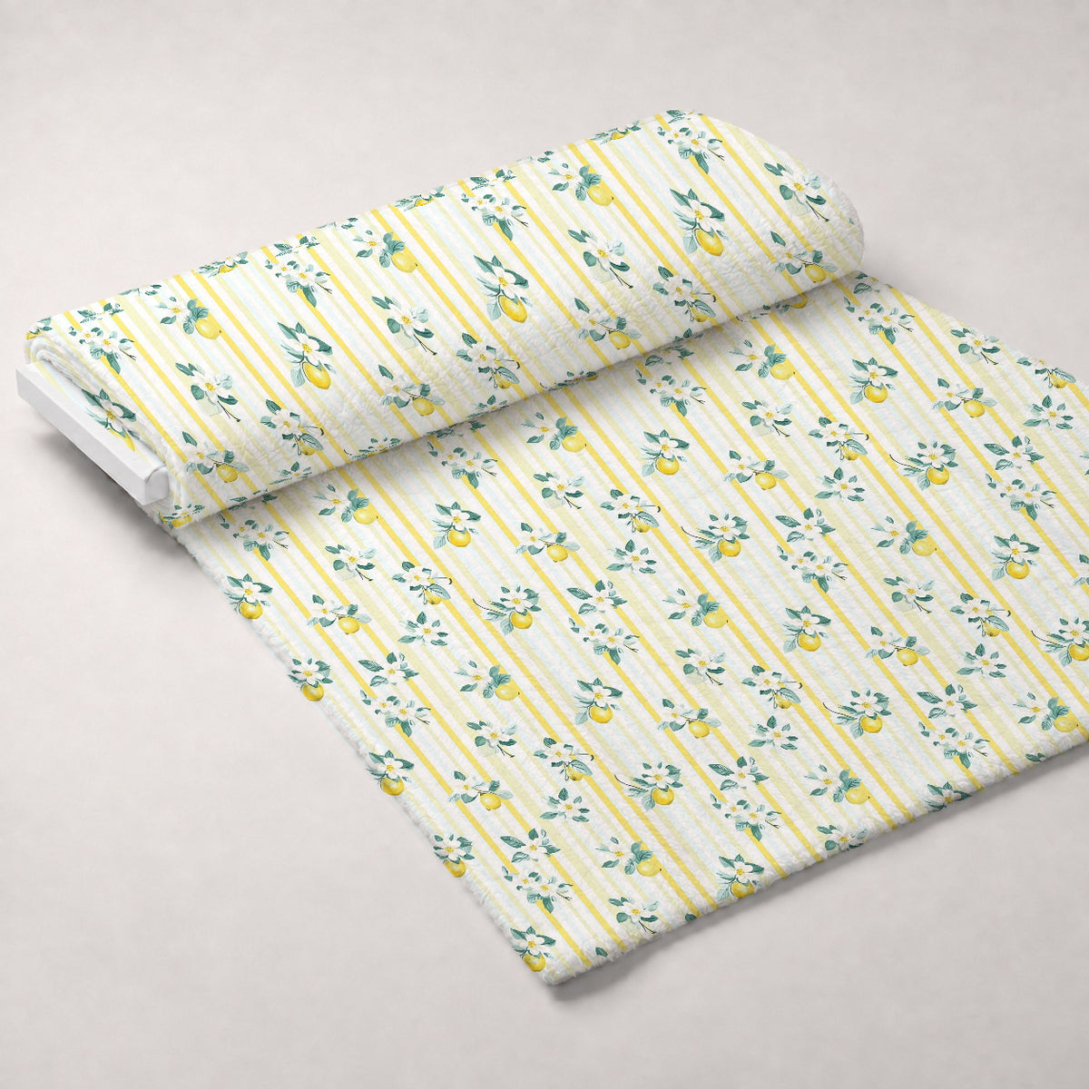 Limoncello Blossoms Pattern 10 Minky Fabric — plush minky unrolled bolt preview (mv-minky-v1:bolt)