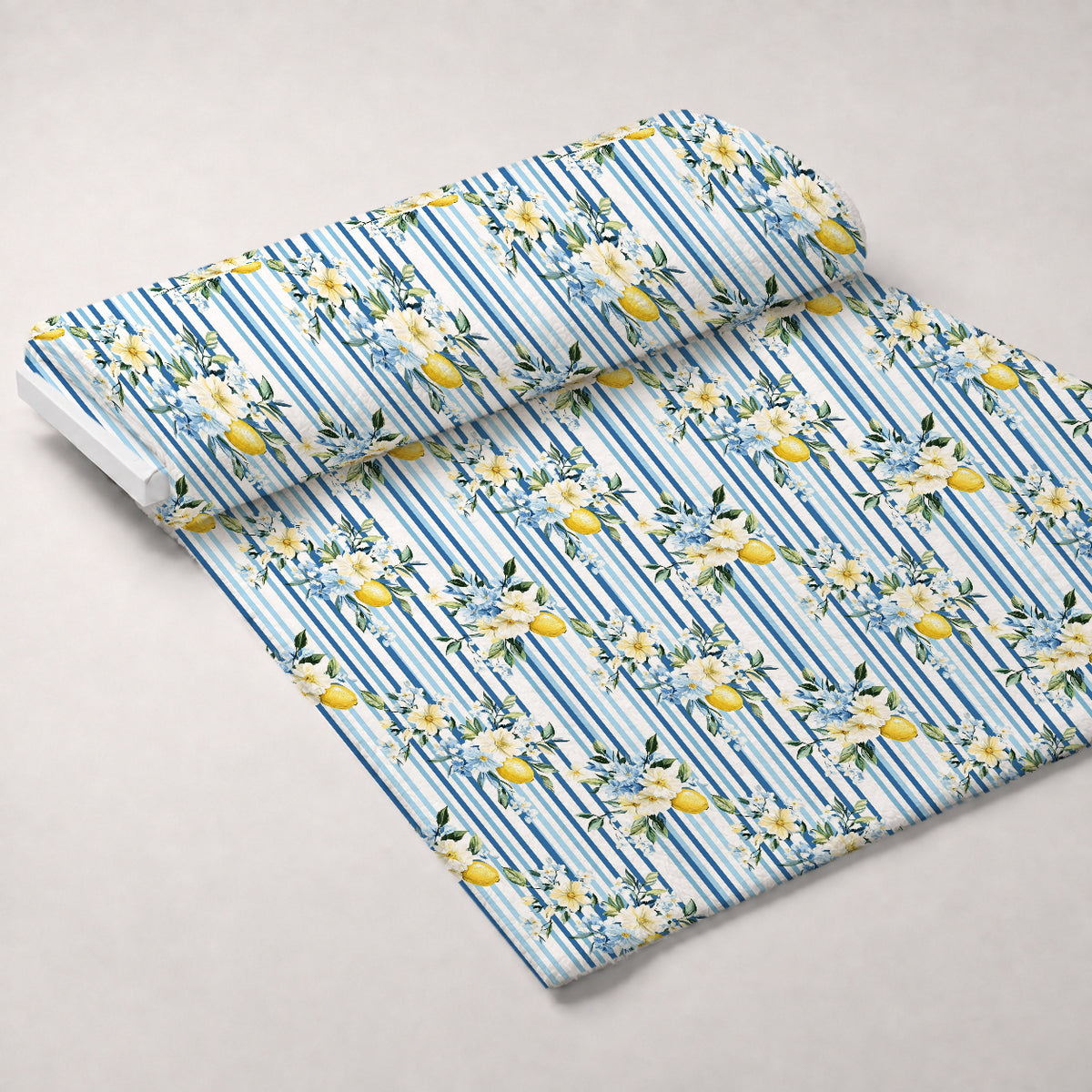 Limoncello Blossoms Pattern 6 Minky Fabric — plush minky unrolled bolt preview (mv-minky-v1:bolt)
