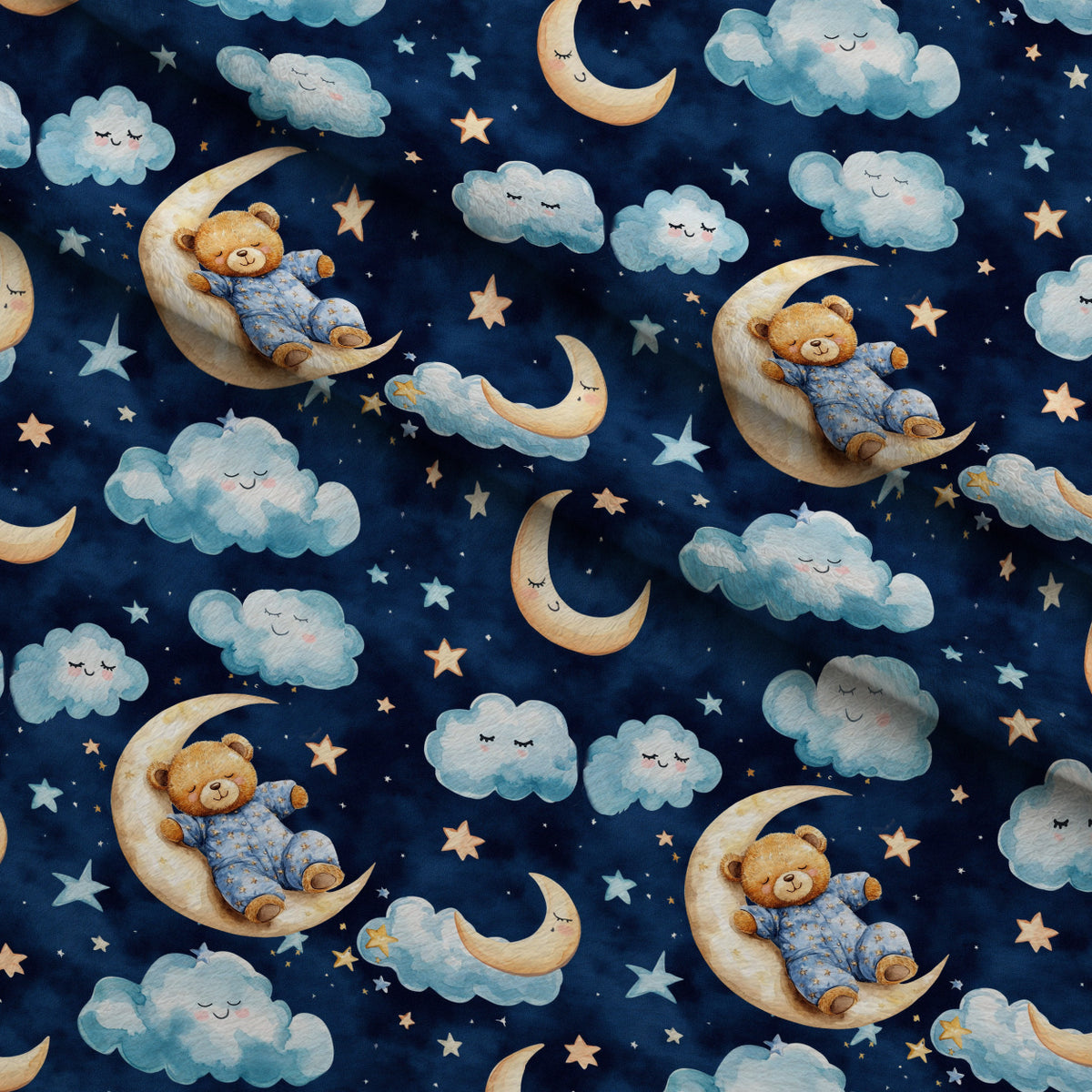 Little Cub Dreams Pattern 1 Minky Fabric — plush minky folded close-up preview (mv-minky-v1:lying)