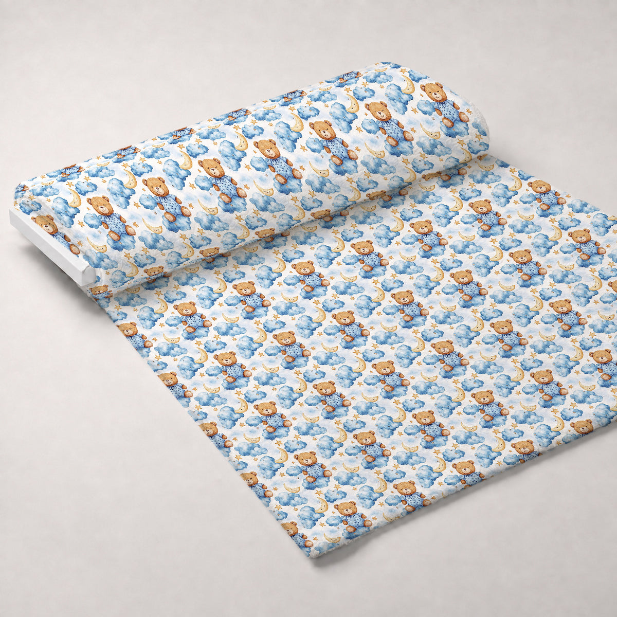 Little Cub Dreams Pattern 8 Minky Fabric — plush minky unrolled bolt preview (mv-minky-v1:bolt)