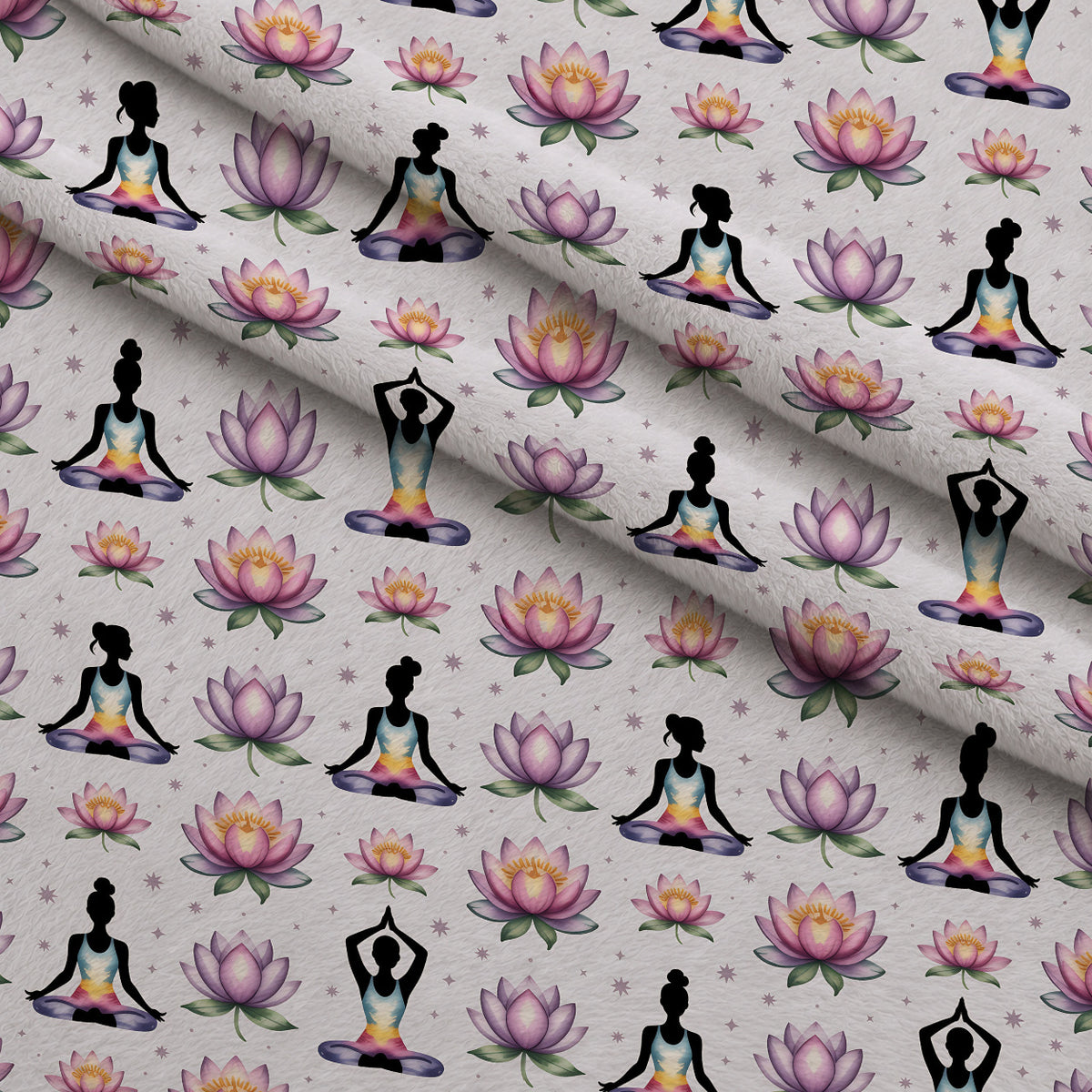 Lotus Meditation Pattern 15 Minky Fabric — plush minky folded close-up preview (mv-minky-v1:lying)