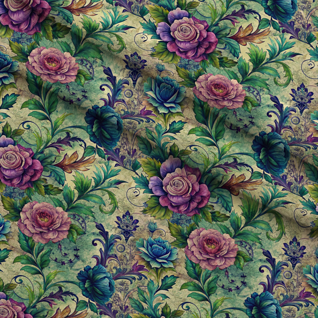 Love Letter Blooms Pattern 3 Minky Fabric — plush minky folded close-up preview (mv-minky-v1:lying)