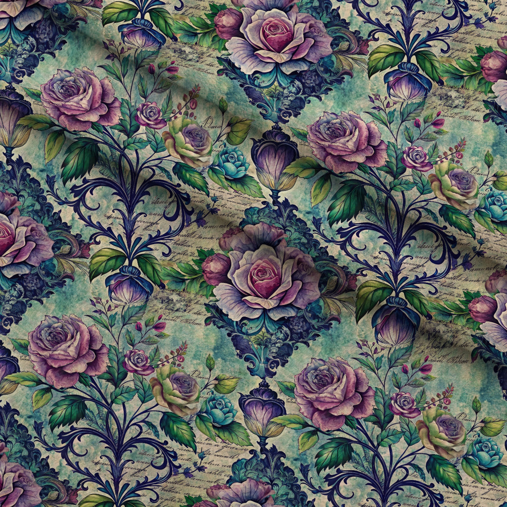 Love Letter Blooms Pattern 7 Minky Fabric — plush minky folded close-up preview (mv-minky-v1:lying)