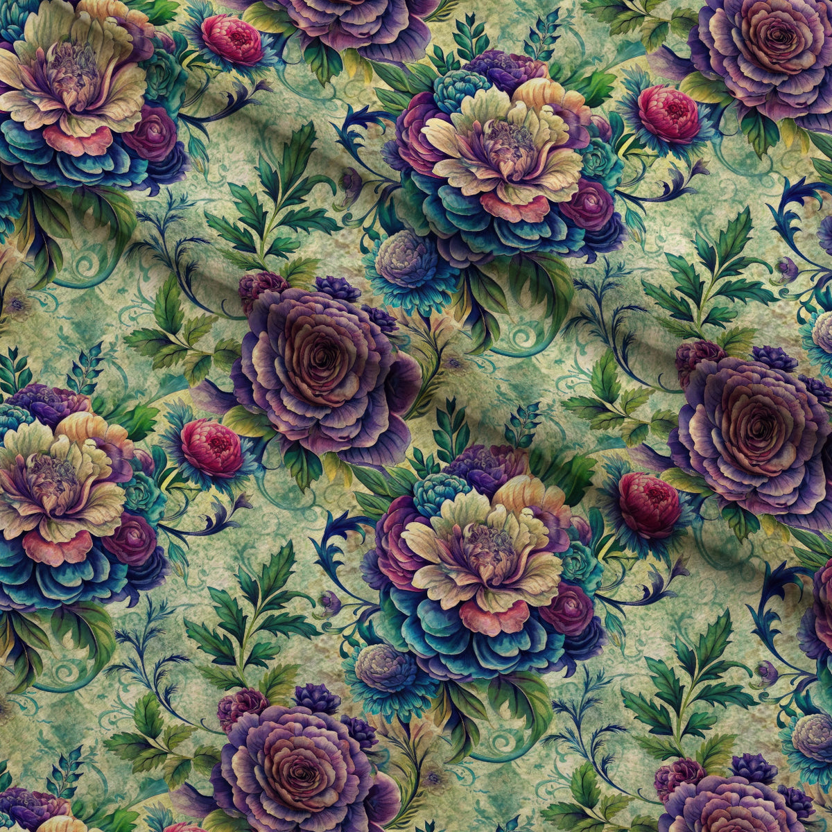 Love Letter Blooms Pattern 8 Minky Fabric — plush minky folded close-up preview (mv-minky-v1:lying)